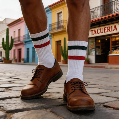 🇲🇽 Step Into Culture & Pride! Introducing the Ultimate Mexican Flag Embroidered Socks!