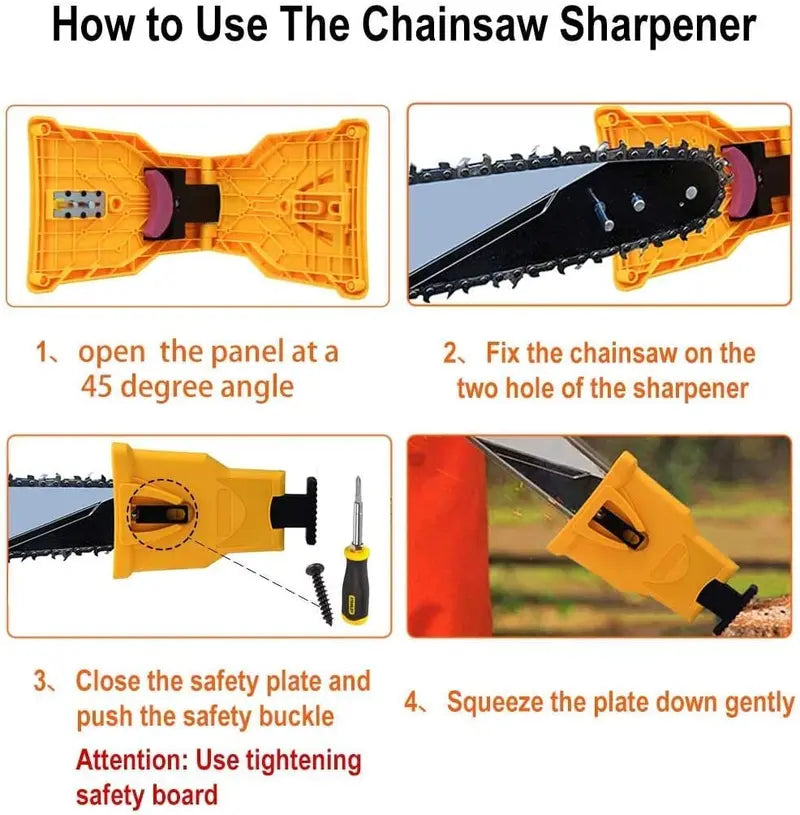 🔧🌲 Portable Chainsaw Chain Sharpener | Fast Bar-Mount Sharpening Tool for 14"–20" Chainsaws