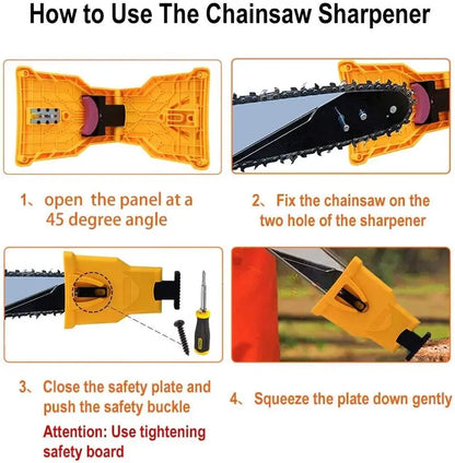 🔧🌲 Portable Chainsaw Chain Sharpener | Fast Bar-Mount Sharpening Tool for 14"–20" Chainsaws