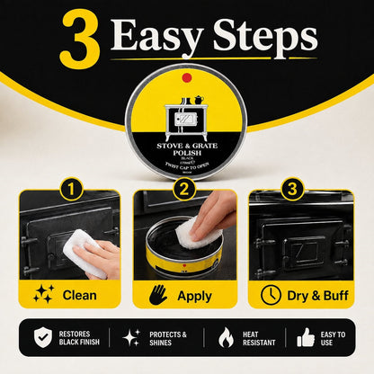 🔥Last Day 50% OFF - 🧼Black Stove & Grate Polish – Cast Iron Restorer for Wood Stoves, Fireplaces & Grates