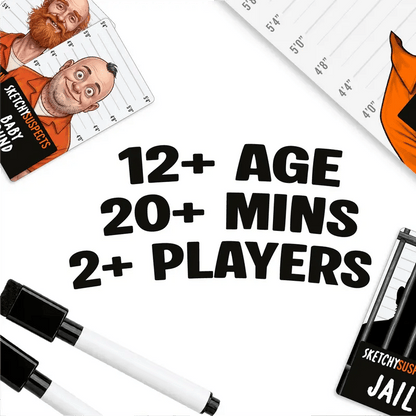 🚨 Sketchy SuspectsTM Police Sketch Party Game | Hilarious Drawing & Guessing Game for Ages 12+, 2+ Players, Family Nights & Parties ✏️😂