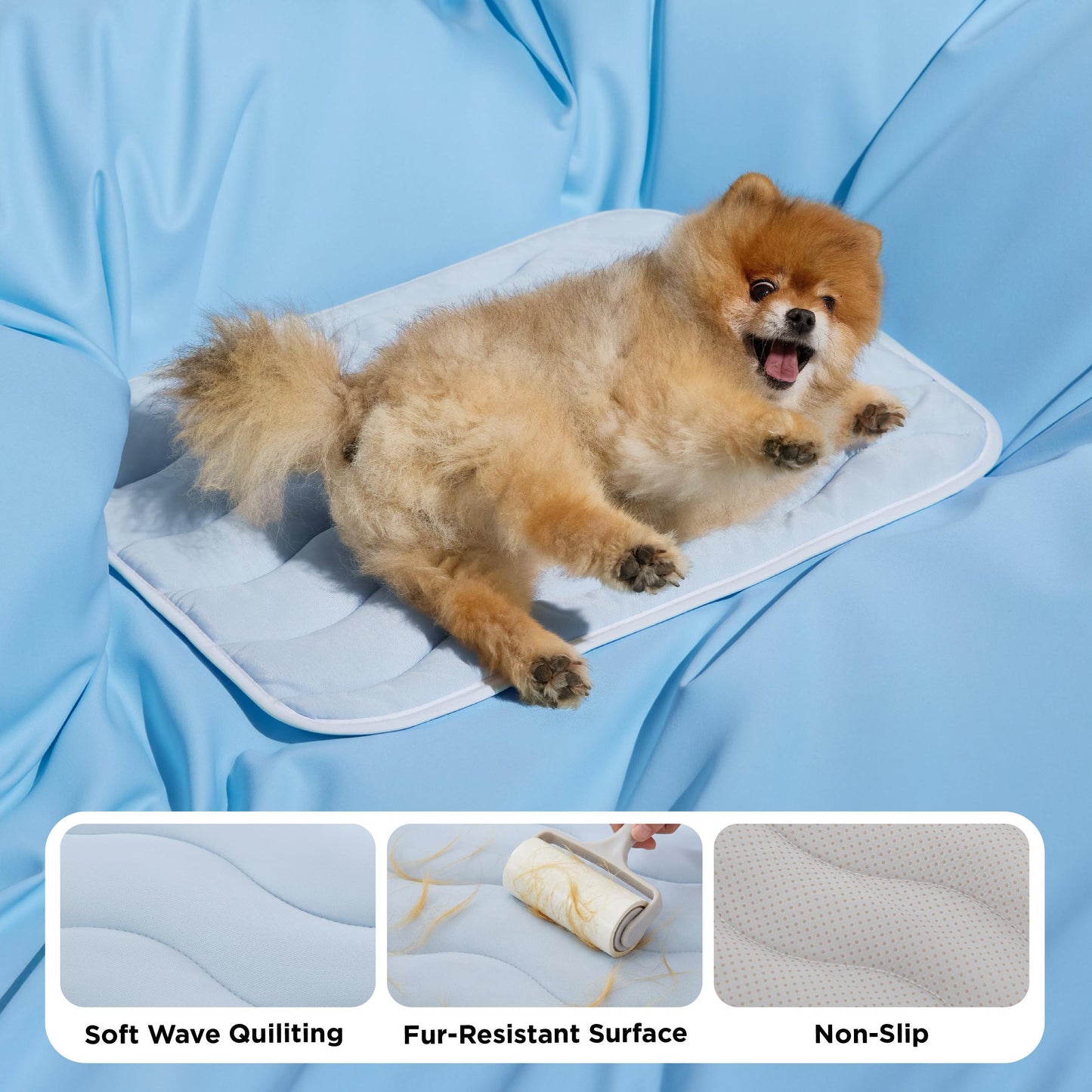 🔥🐶Washable Cooling Dog Mat, ❄️Non-Slip Summer Crate Bed for Large Dogs, No Gel & No Electric