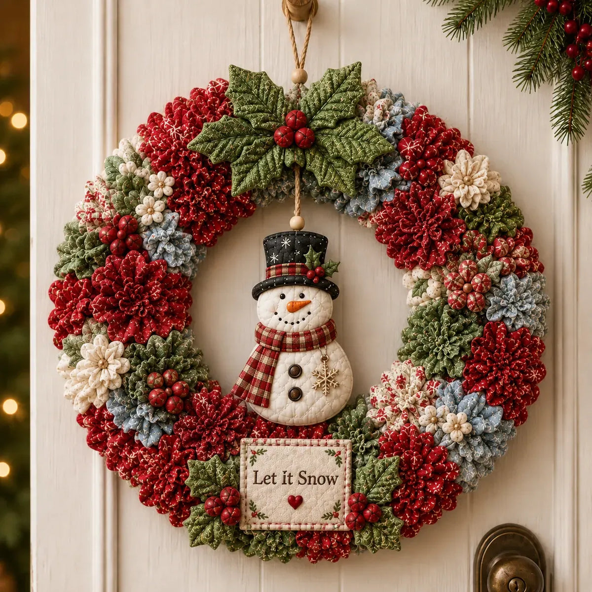 🎄 LAST DAY 50% OFF ✨ Make A Christmas Wreath You'll Be Proud To Display ❤️ 3D Fabric Poke DIY Kit With Tutorial & Guide Included