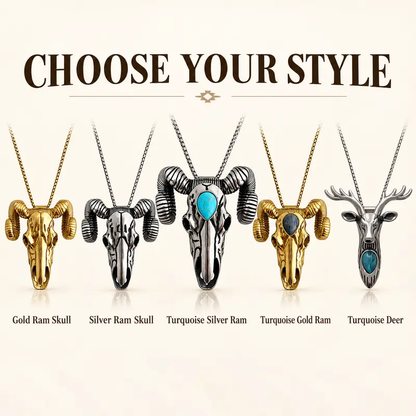 Western Skull Pendant Necklace & Belt Clip