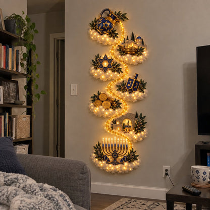 🔥🎁🕎 Hanukkah Festival of Lights Wall Decor Collection – 4 Glowing Designs Celebrating Eight Nights of Light ✨