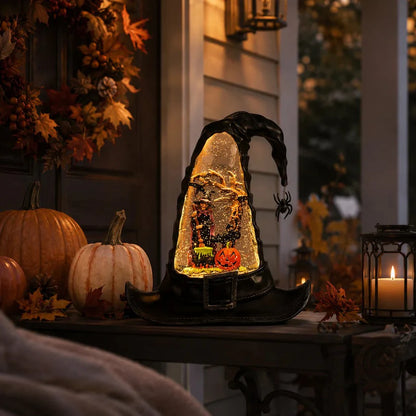 Witches Hat Lighted Water Lantern With Swirling Glitter - 4500755  - USB Included New
