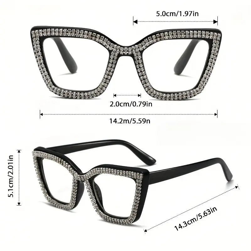 Cat-Eye Reading Glasses with Diamond Accents | Blue Light Blocking