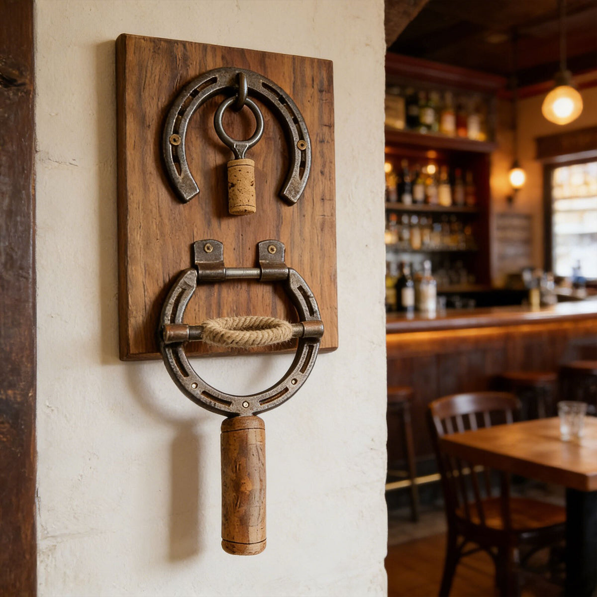 Wall Mounted Horseshoe Bottle Opener