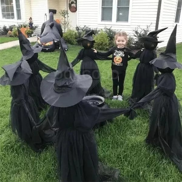 🎃HOT SALE ❤️‍🔥🧙‍♀️Lighted Halloween Witch Stake For Halloween Decoration🎃