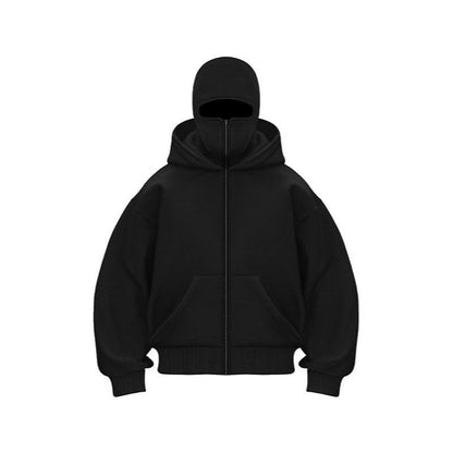 ❄️Men’s Balaclava Zip Hoodie for Winter Sports Streetwear and Cold Weather Training