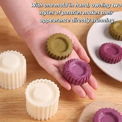 🍪Sunflower-Patterned Round Hand-Press Mooncake Mold