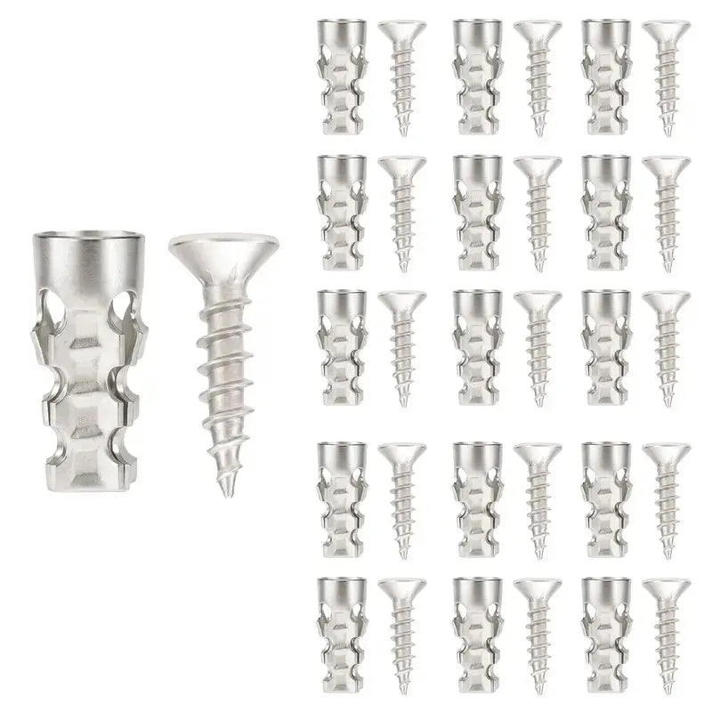 6x14mm Door Hinge Repair Screws & Wall Anchors Pack(60pcs)