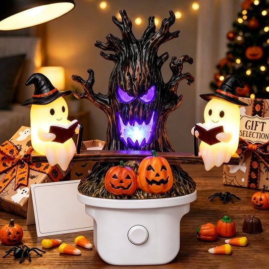 Lighted Spook On Seesaw Halloween Ambient Night Light | Spooky Decor Lamp for Home Party