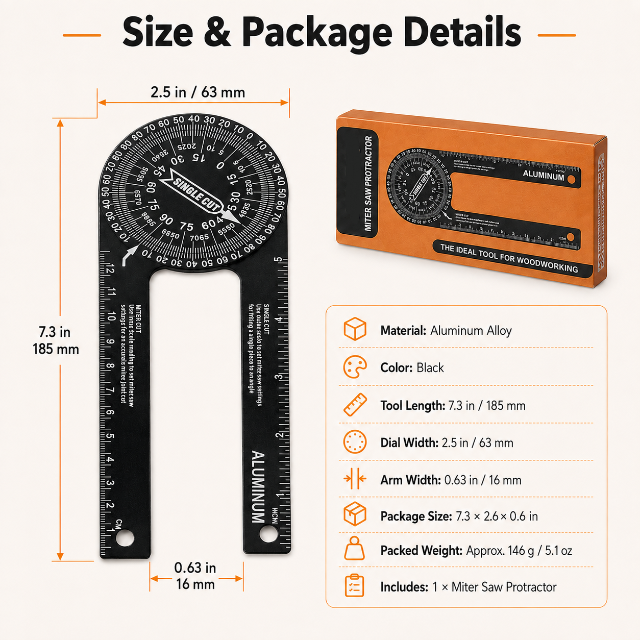 🔥Aluminum miter saw protractor