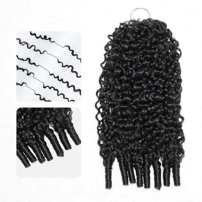 QVR Burmese Curly Crochet Hair Natural Black Machine Made Feather Crochet Human Hair Extension