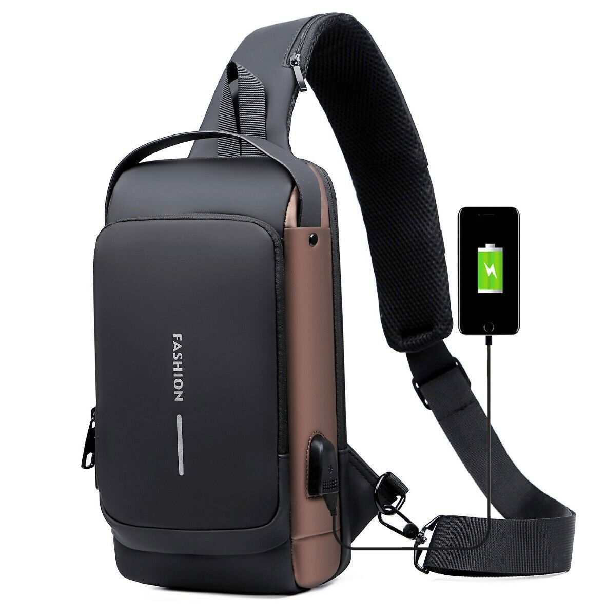 🔒 Anti-Theft Smart Sling Bag | Built-in USB Charging & Secure Combination Lock