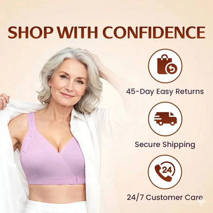 Front-Closure Wireless Comfort Bra – Adjustable Straps & Gentle Support