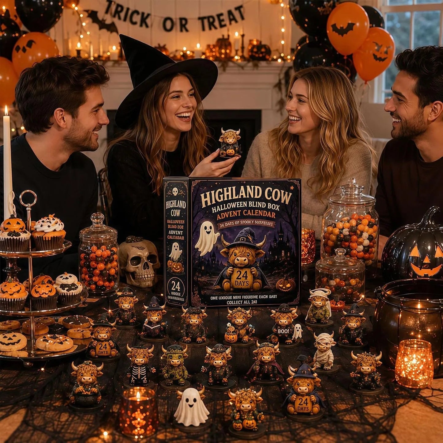 2026 Highland Cow Halloween Countdown Calendar — 24 Days of Spooky Surprises