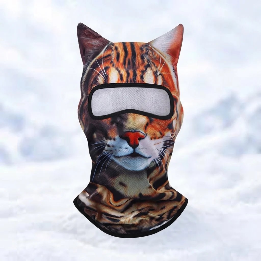 🐱✨3D Cat Ski Mask with Ears – 🤣Funny Windproof Balaclava for Skiing & Festivals
