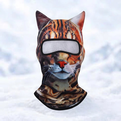 🐱✨3D Cat Ski Mask with Ears – 🤣Funny Windproof Balaclava for Skiing & Festivals