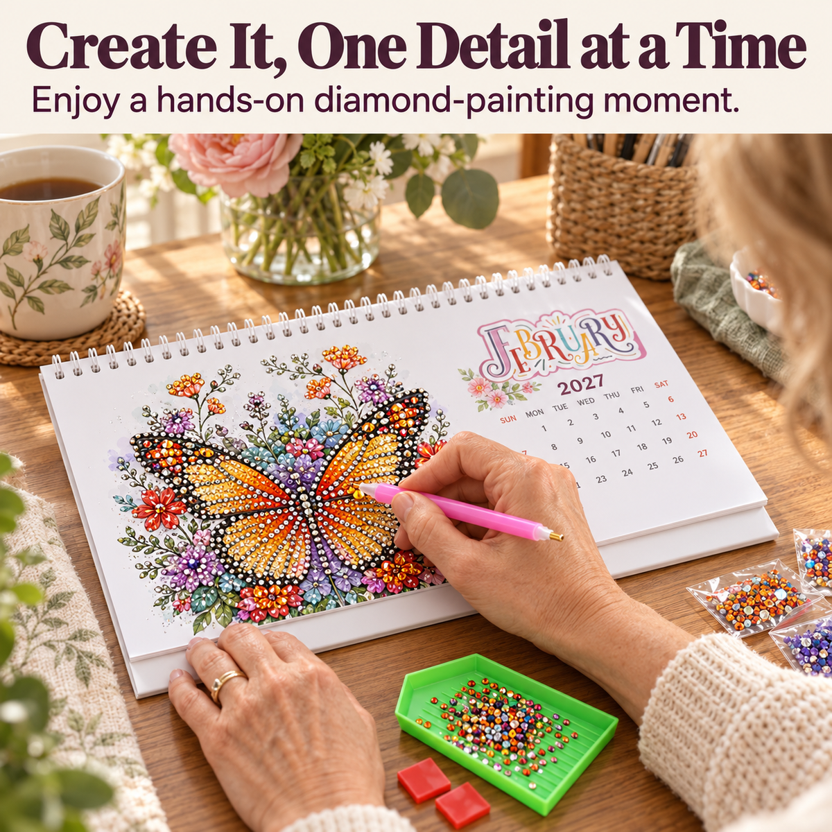 2027 Vintage Theme Diamond Calendar Set