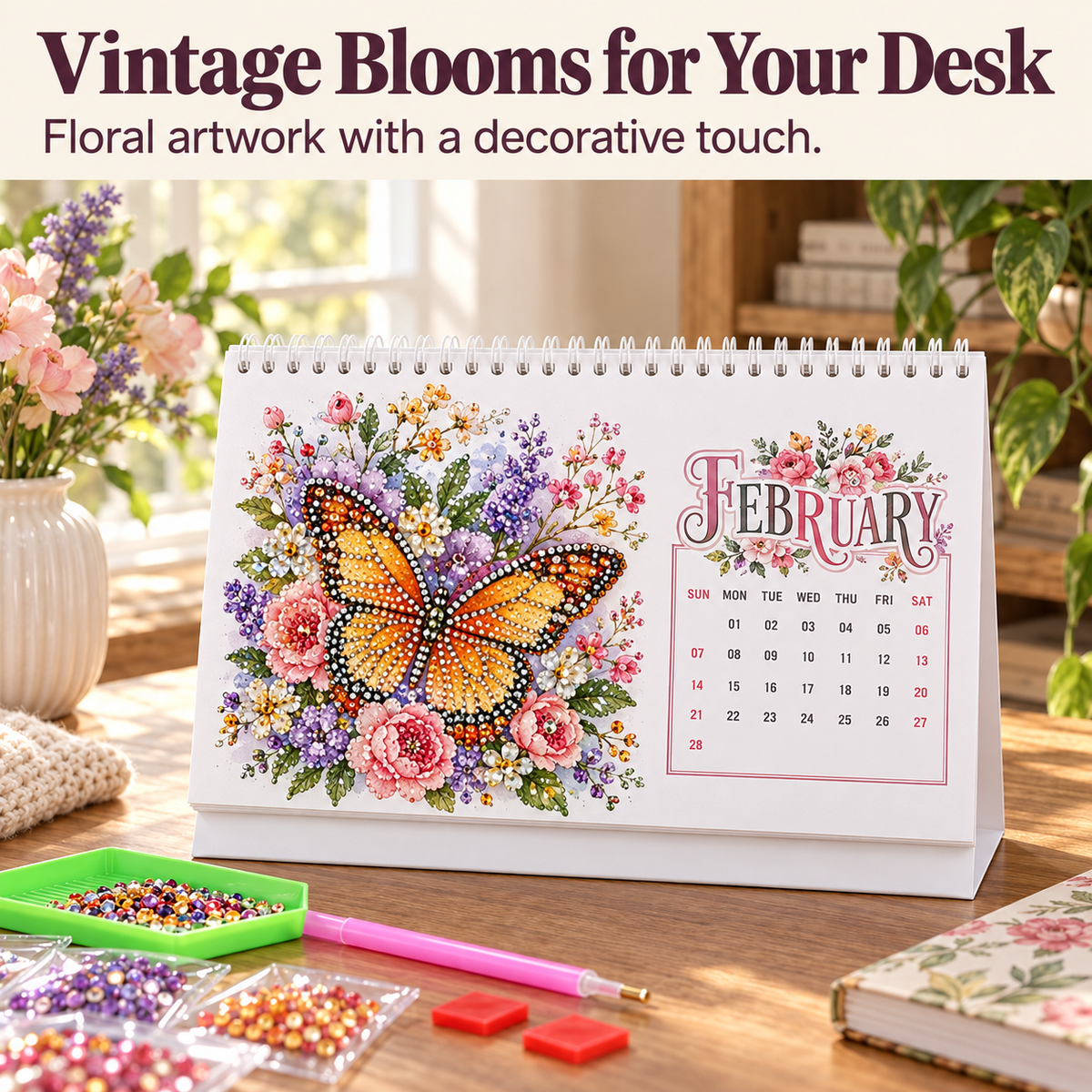2027 Vintage Theme Diamond Calendar Set