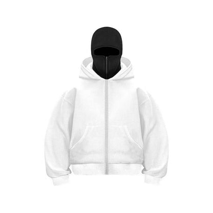 ❄️Men’s Balaclava Zip Hoodie for Winter Sports Streetwear and Cold Weather Training