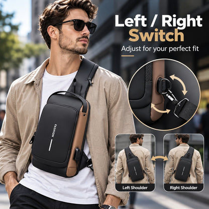 🔒 Anti-Theft Smart Sling Bag | Built-in USB Charging & Secure Combination Lock