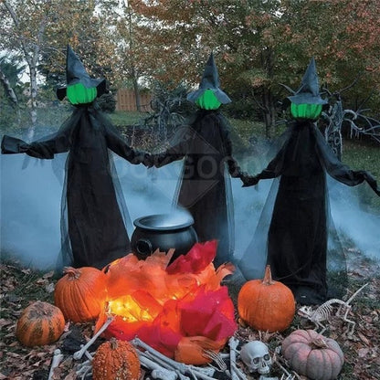 🎃HOT SALE ❤️‍🔥🧙‍♀️Lighted Halloween Witch Stake For Halloween Decoration🎃