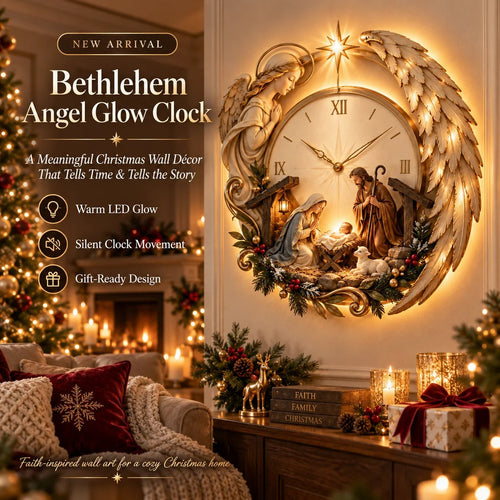 🎄⏰ LAST DAY 49% OFF ✨ Bethlehem Angel Nativity Lighted Clock