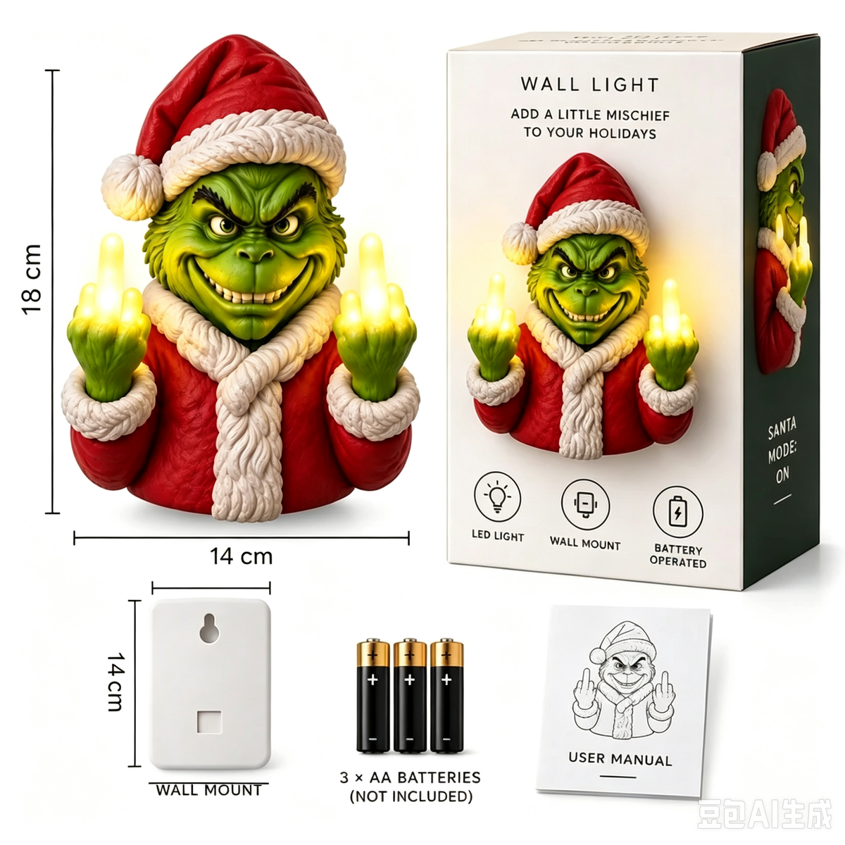 🎁 Mischief Glow™ - Funny Naughty Holiday Wall Light | Ultimate Gag Gift 🖕🎄