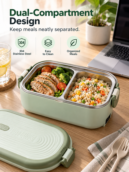Portable Electric Heated Lunch Box Water-Free Food Warmer