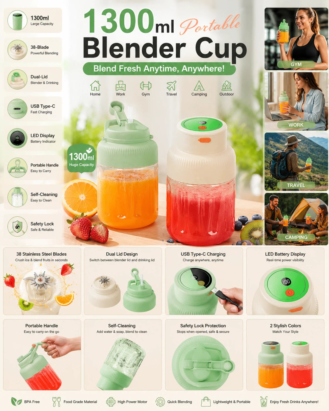 Portable Rechargeable Juicer