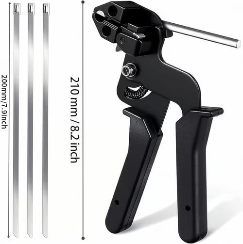 🔥Stainless Steel Cable Tie Gun with Metal Zip Ties