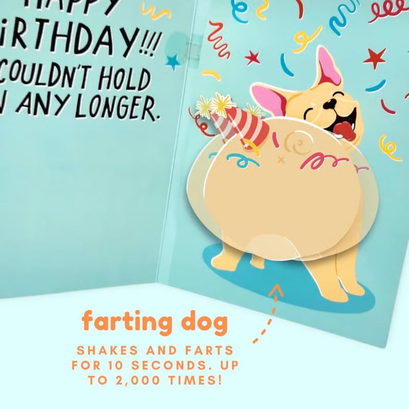 Farting Dog Birthday Card