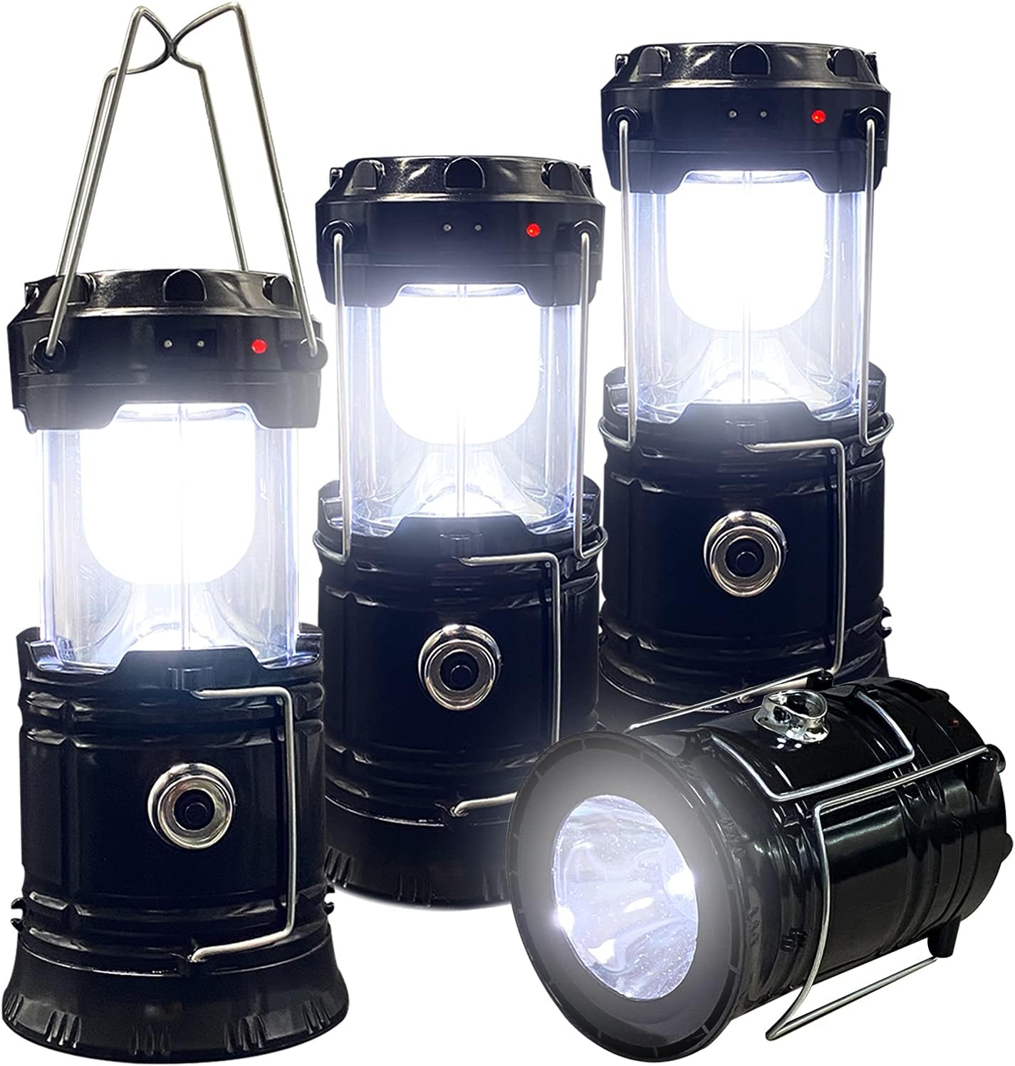 💡Collapsible Portable LED Camping Lantern Lightweight Waterproof Solar USB Rechargeable LED Flashlight