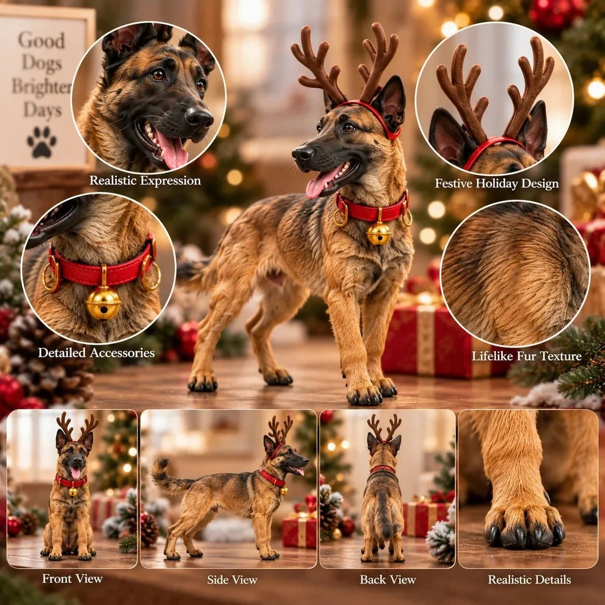 🐕🎄 Belgian Malinois Christmas Advent Calendar – 24 Unique Mini Dog Figurines