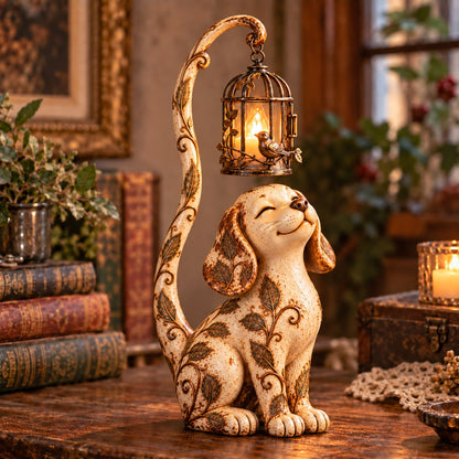 🐱✨ Little Guardian Cat Lantern™ | Vintage Lighted Sculpture