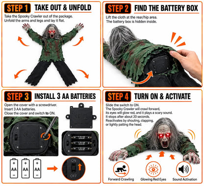 🔥Buy 2 Get 20% OFF🔥🎃 Crawling Halloween Ghoul™ — Glowing Eyes, Creepy Sounds & Real Crawling Action