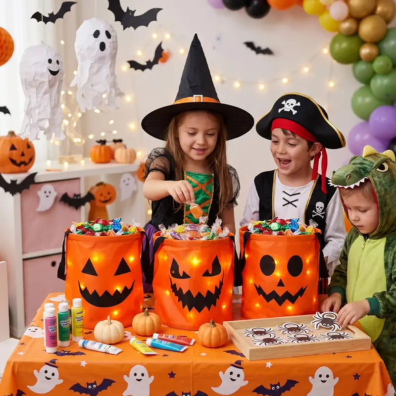 LED Light Up Halloween Candy Bucket