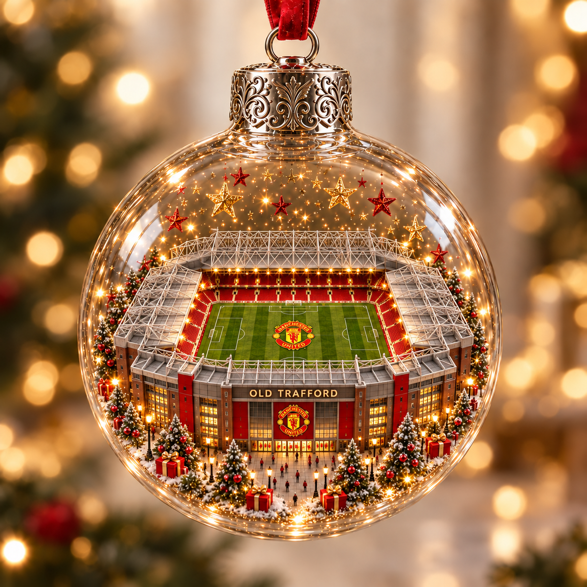 ⚽🎄 Christmas Sale: 50% OFF – Light-Up Football Stadium Ornament | 20 Styles