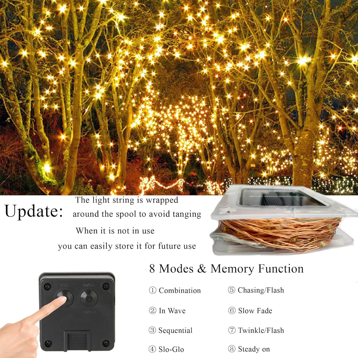 🎁Christmas Sale 50% 🔥2-Pack Solar Outdoor String Lights