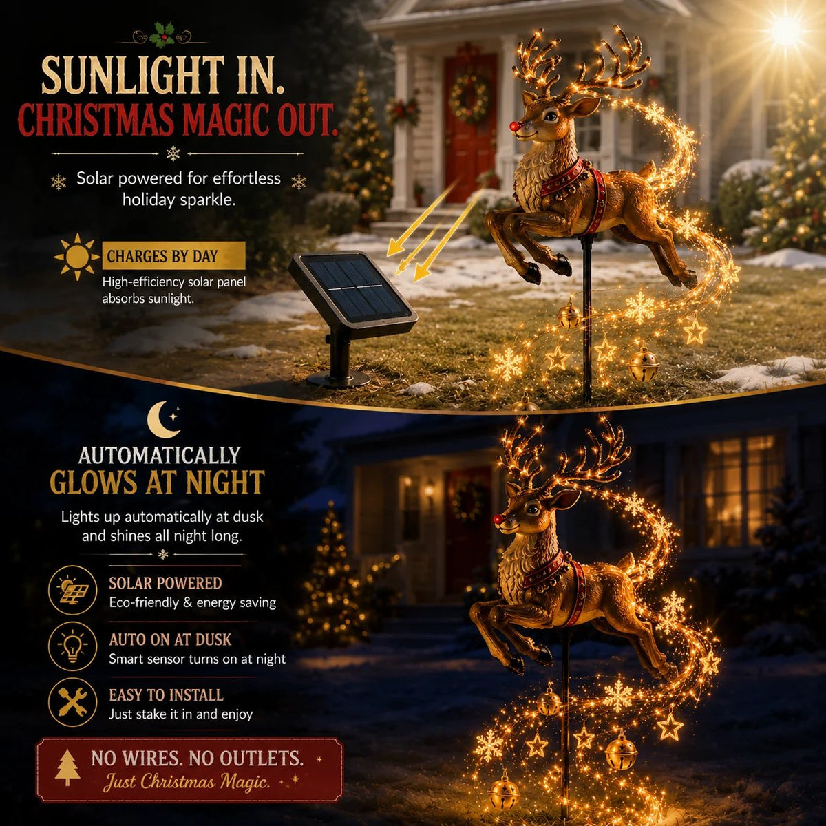 🎅Christmas Early Discount 50% Off🎄✨Christmas Magic Garden Collection - Transform Your Yard Into A Winter Wonderland With Enchanted Flowing Lights（31.5 inch）