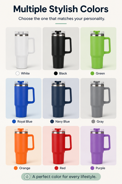 40oz Stainless Steel Ice Cup With Straw