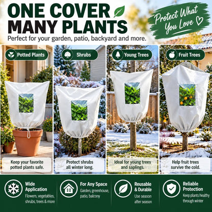 🌿 WINTER GARDEN ESSENTIAL | Plant Frost Protection Cover –Breathable Reusable Cover for Shrubs, Pots & Young Trees