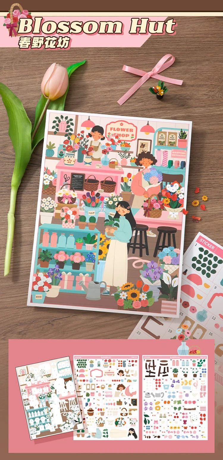 🐈‍⬛✨ 246-Piece Witchy Shop Numbered Sticker Mural 🎃