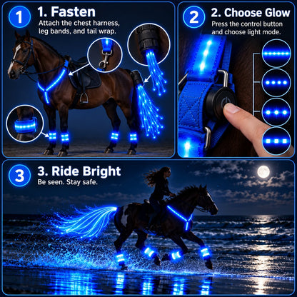 360° Illuminated Horse Harness & Glow Kit 🐎✨