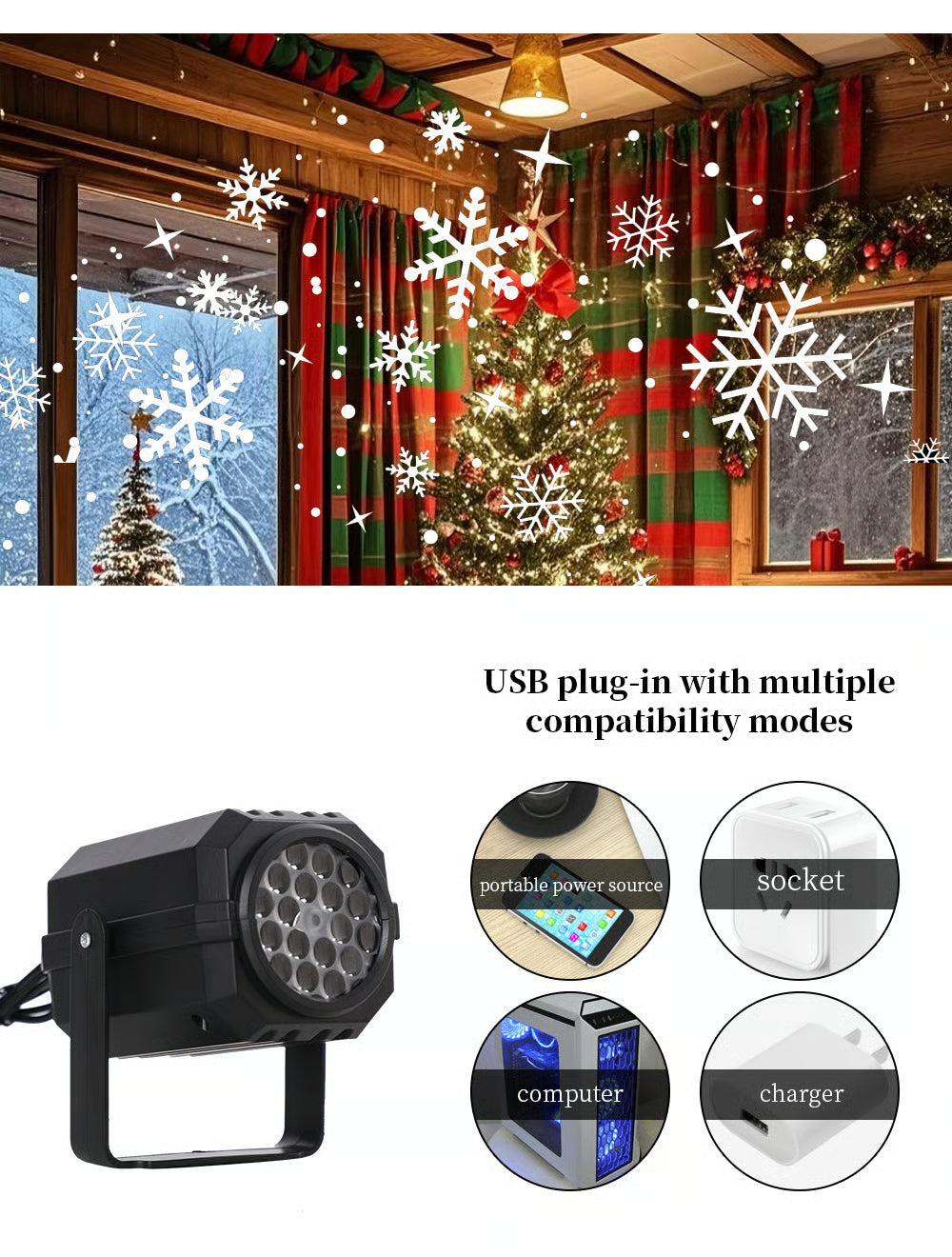 🎄✨LED Christmas Projection Lamp – 16 Patterns of Pure Holiday Magic!