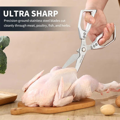 ✂️ Premium Japanese Steel Kitchen Shears 🧑‍🍳 Multi‑Purpose Heavy‑Duty Scissors For Meat, Fish & Fresh Herbs