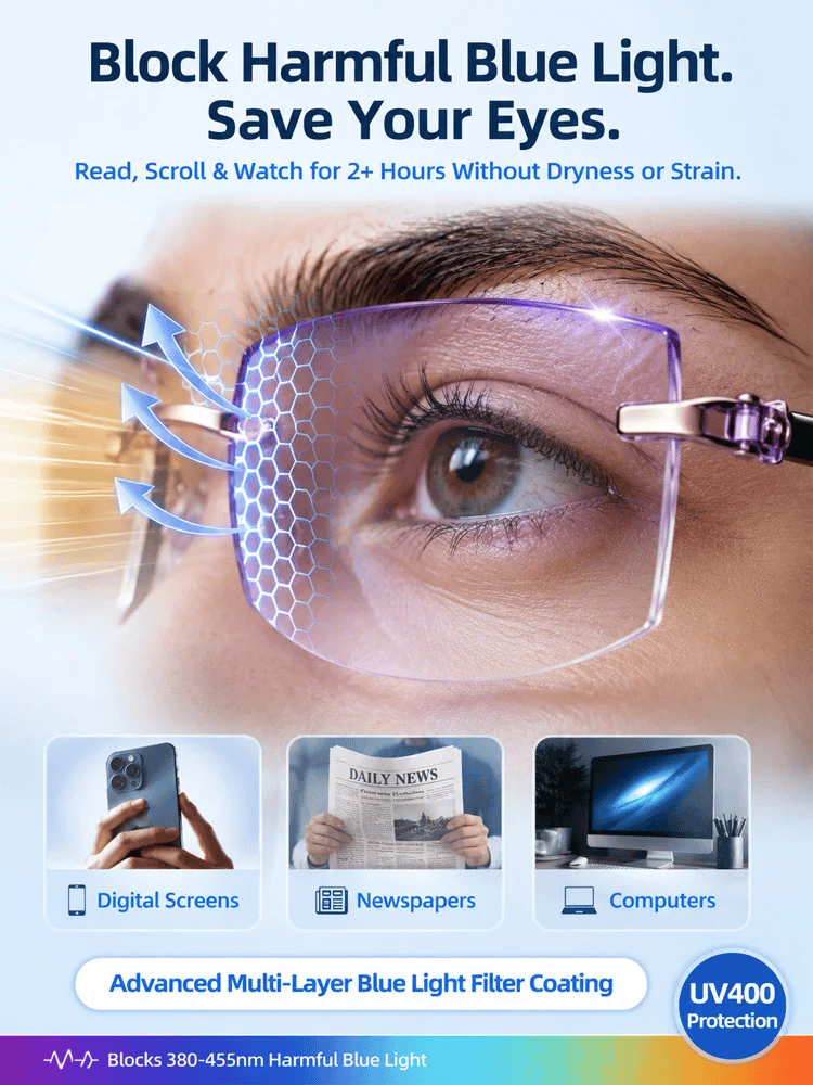 [Regain Your Youthful Vision] Ultra-Light Smart Zoom Diamond-Cut Edge Progressive Reading Glasses
